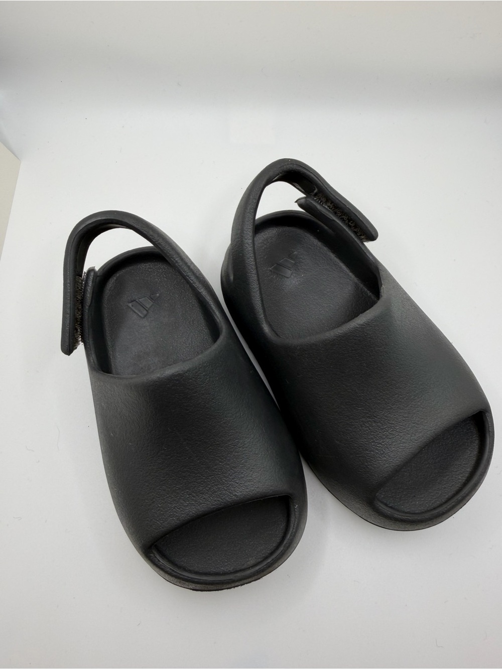adidas Kids Black Open-Toe Backstrap Sandals